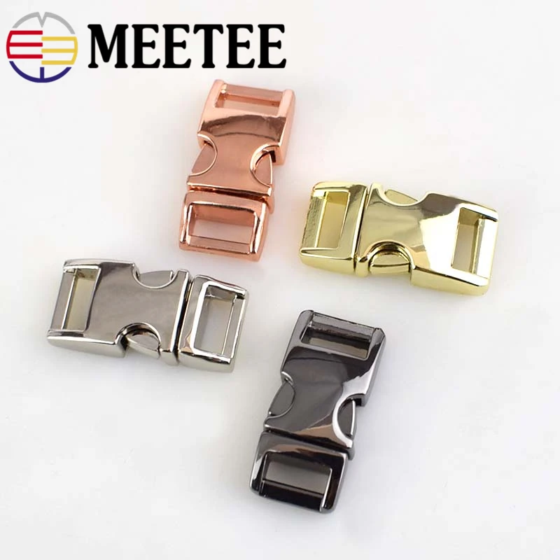 4pcs Meetee Metal Side Release Buckle 10mm Paracord Bracelet Buckle Dog