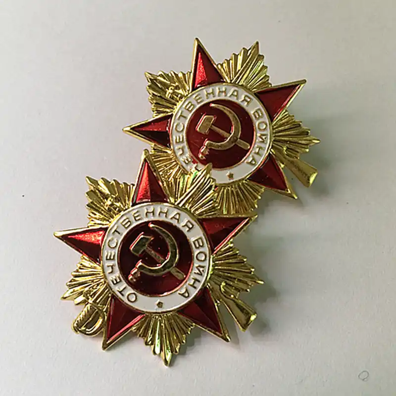 1 шт. знак войны Второй национальный герой обороны советская позолоченная патриотическая русский сувенир значок - изображение