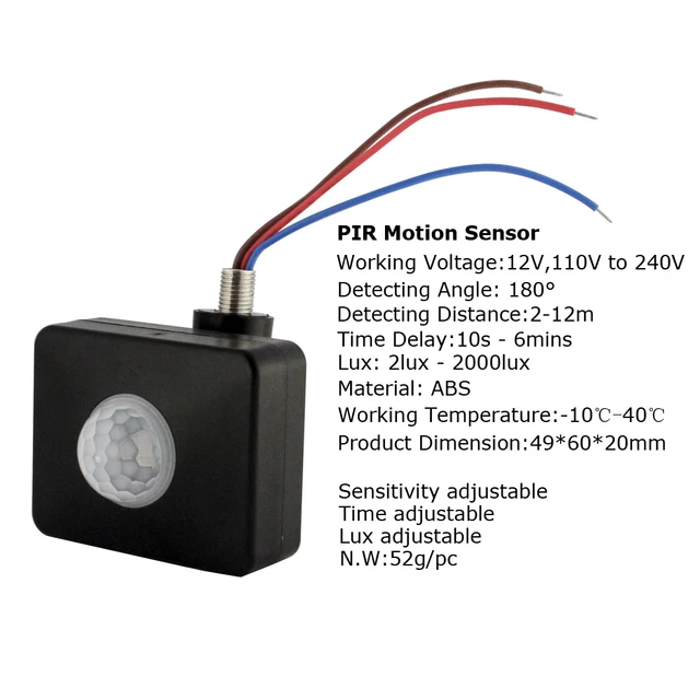 Sensor De Movimiento PIR De 12V 220V/110V Detector De - Temu