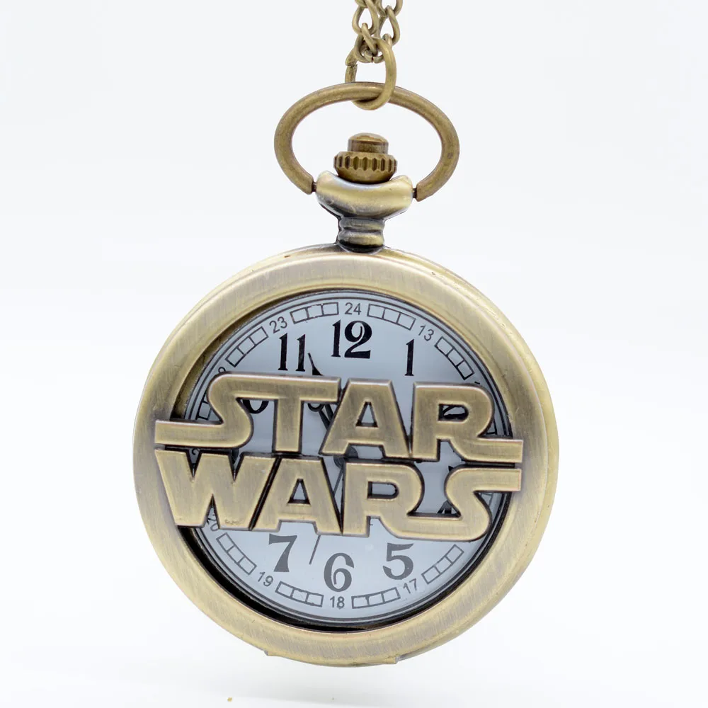 

Fashion Bronze STAR WARS Sci-fi Science fiction movies Quartz Pocket Watch Analog Pendant Necklace Mens Womens Watches Gift