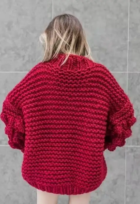 Street Winter Pullovers Ladies 7 Colors Long Lantern Sleeve Ball Sweater Chic Knitted Lady Outerwear Street Winter Pullovers Ladies 7 Colors Long Lantern Sleeve Ball Sweater Chic Knitted Lady Outerwear