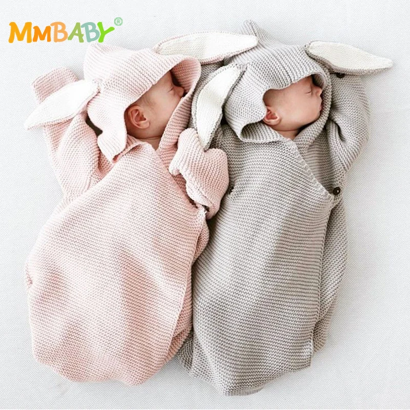 

MMBABY Baby Sleeping Bag Cute Rabbit Knitted Swaddle Wrap Blanket Warm Sleep Sacks for Newborn Infant