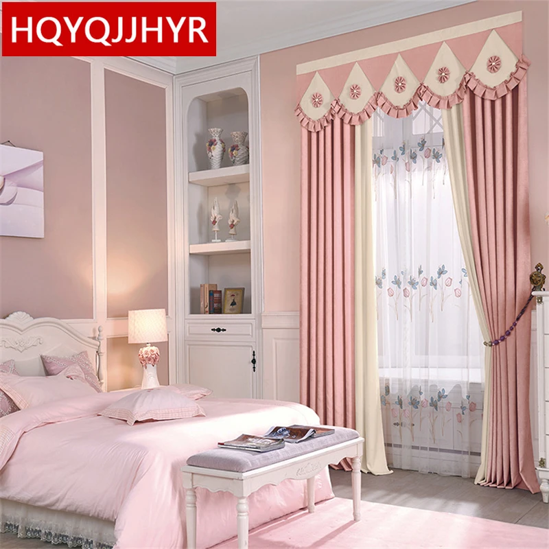 現代ミニマリストピンクステッチクリームとリビングルームのための Windows 用のベッドルーム子供部屋ホテル Curtains Aliexpress
