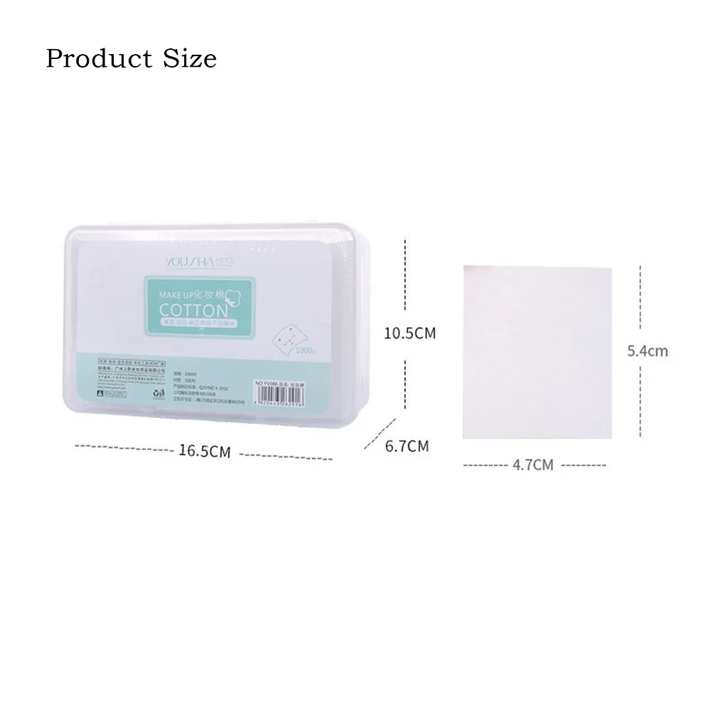 1000pcs Makeup Cotton Pads Makeup Facial Soft Cut Cotton Pads Cosmetic Remover Wipes Puff Square
