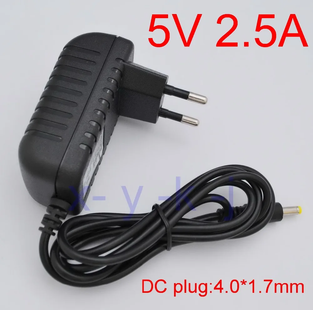 

50PCS High quality DC 5V 2.5A IC program AC 100V-240V Converter Switching power adapter 2500mA Supply EU Plug DC 4.0mm x 1.7mm