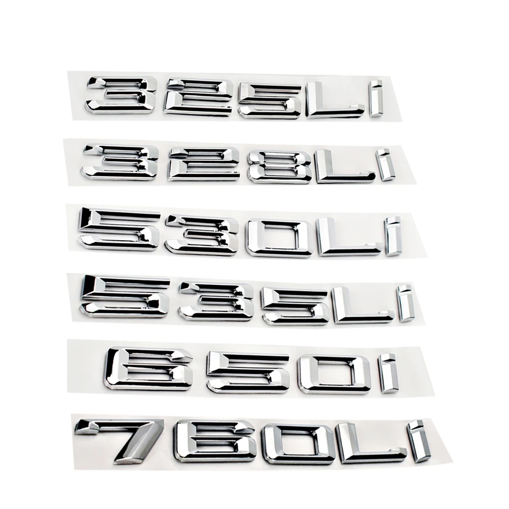 

Chrome Car-styling 3D Car Sticker For BMW 650i 325Li 328Li 530Li 535Li 760Li Letter Word Vehicle Logo Emblem Badge Sticker