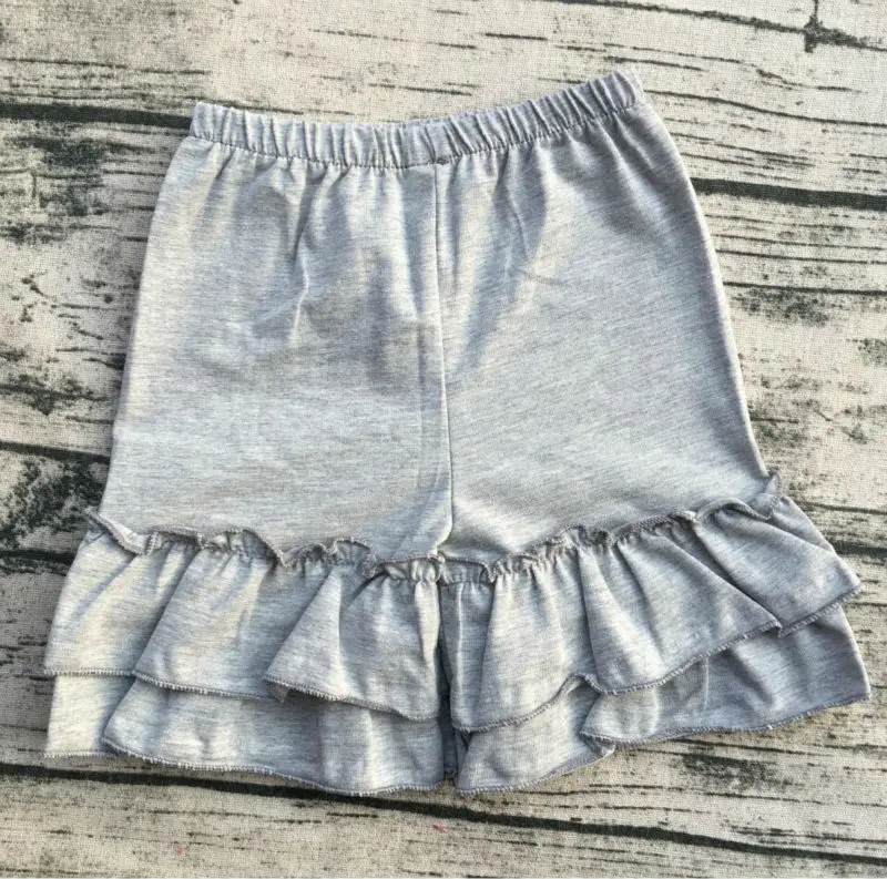 2017 summer new design Boutique Double Ruffle Kids' Dance Casual Shorts