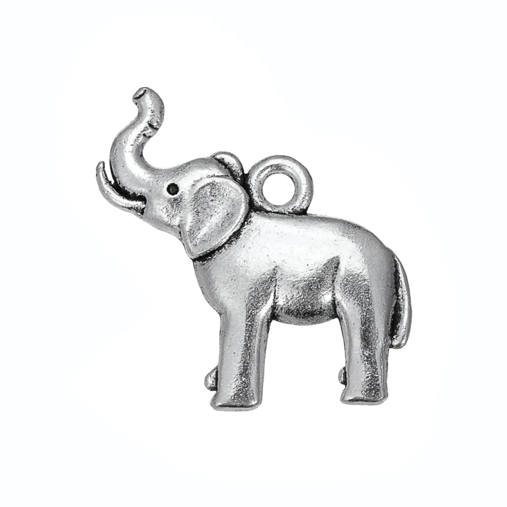 

my shape 20pcs Tibetan Silver Plated elephant animal adorable Charm
