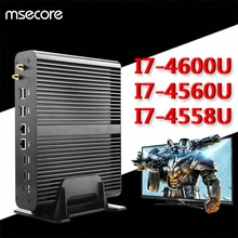 Безвентиляторный intel i7 4650u 4510u 4558u mini pc windows 10 desktop stick компьютера pc barebone системы haswell hd 4 К графика 300 м wifi