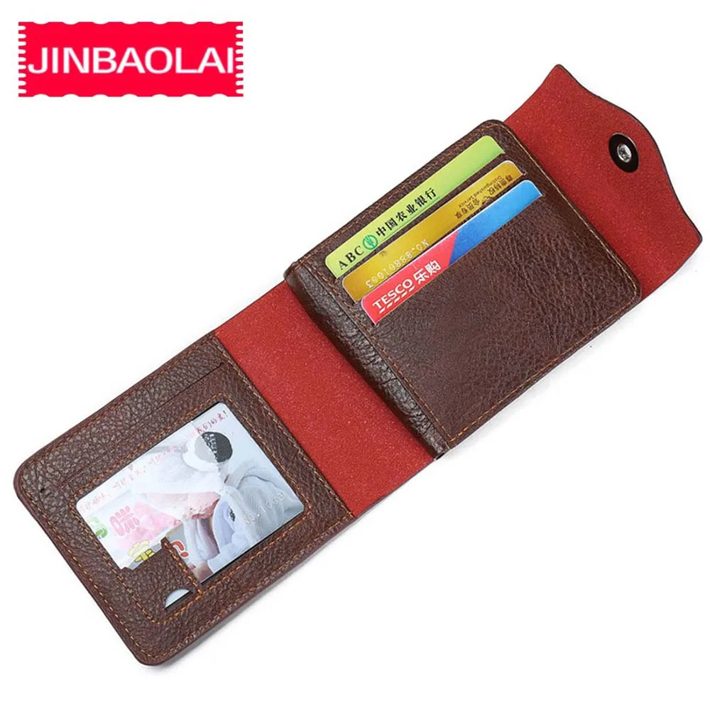 JINBAOLAI мужские кошельки из искусственной кожи короткий дизайн держатель для карт