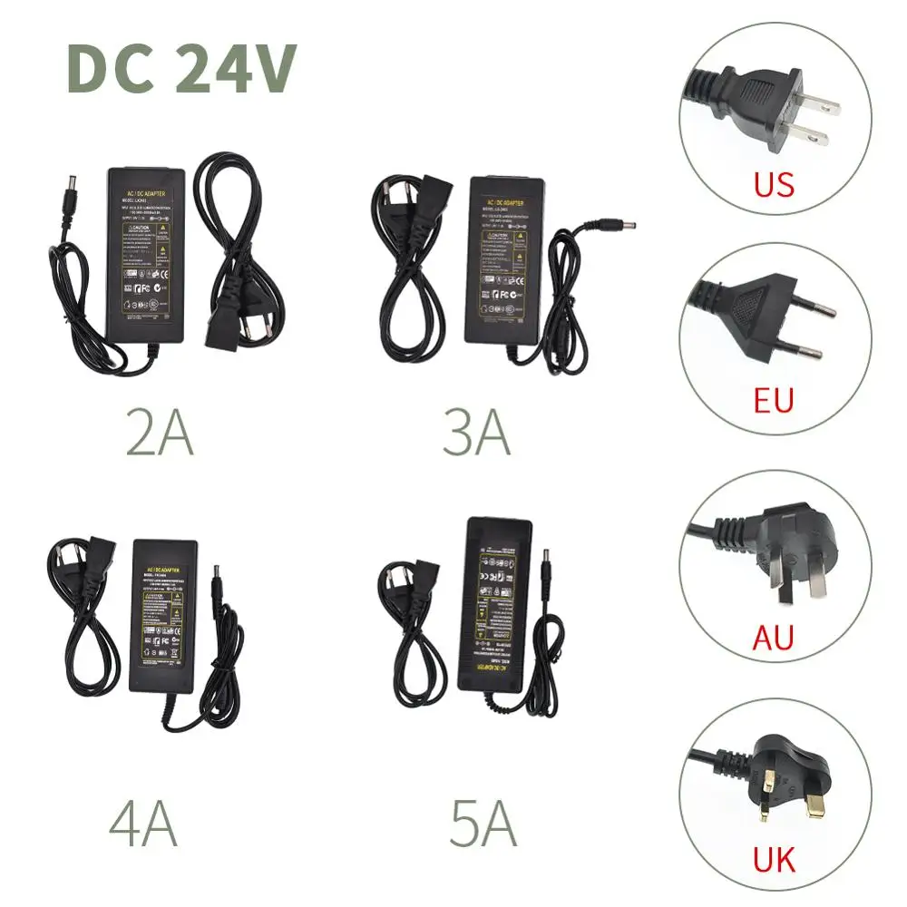 DC Питание 5 V-24 V светильник ing трансформаторы для Светодиодные ленты 1A 2A 3A 4A 5A 6A светильник конвертер