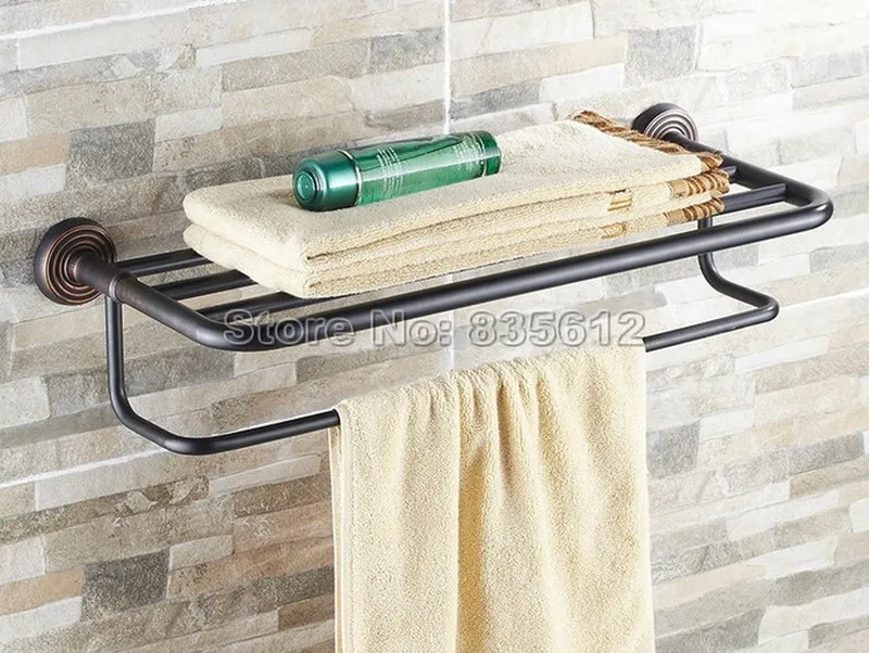 

Modern Black Oil Rubbed Brass Wall Mounted Bathroom Towel Rack Holders Wba066