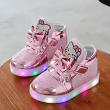 Los niños de moda LED brillante zapatillas de deporte nuevo primavera colorida luz led para destellear las niñas de los niños zapatos casuales zapatos estrellas niños zapato con luces