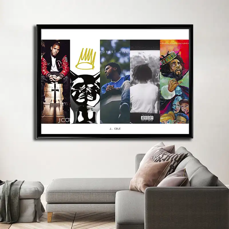 J Cole Album Pop Music Cover Music Star Poster Canvas Prints Wall