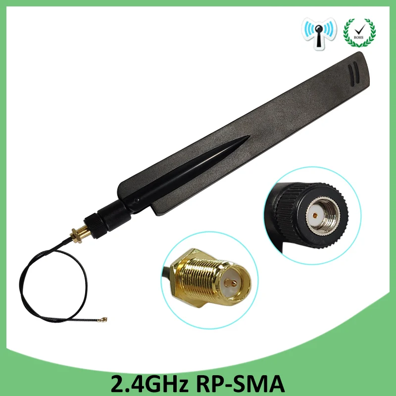 

20pcs wholesale 2.4GHz Antenna 8dBi RP-SMA Male connector WiFi antena 2.4 ghz antene +21cm RP SMA to ufl./ IPX 1.13 Pigtai cable
