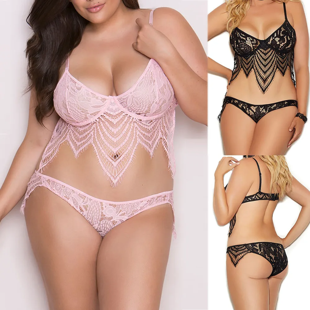 

Women Lingerie Sexy Casual Polyester Corset Lace Underwire Racy Muslin Sleepwear Underwear Tops+Briefs