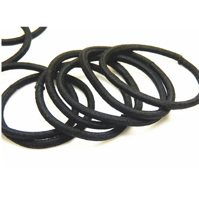 

Wholesale Girl Male Elastic Hair Bands Tie Rope Ring Rubber Ponytail Holder Nylon Black Headwear For Women Hair Accessories