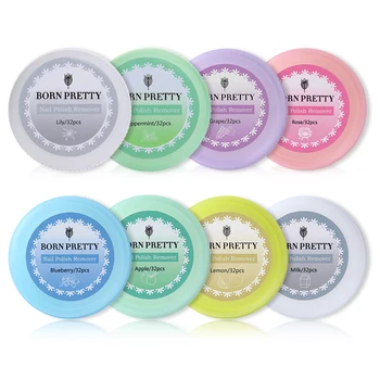 

32 Pcs/box BORN PRETTY Flavor Nail Polish Remover Pads Moist Wet Paper Nail Art Remover Tool