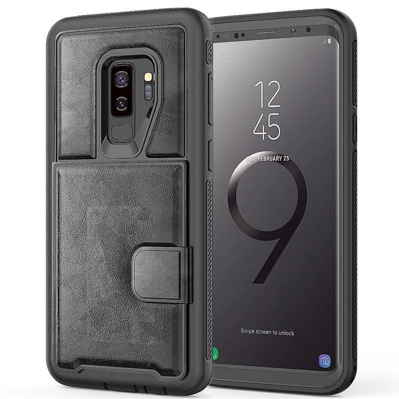 

Magnetic Multi Card Holder Phone Cases For Samsung Note 9 Retro Silicone Leather Case For Samsung Galaxy S9 Plus Phone Cover