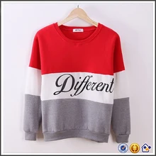 lady red white grey stripe women’s sweatshirt cute women pullovers long sleeve 2017 womens fleece sweatshirt pink hoodie