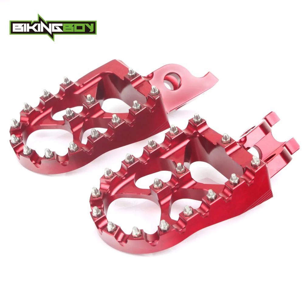BIKINGBOY MX подножки опоры для ног педали для автомобиля Honda CR 125 250 R 02-07 CRF250 R X 04-18 CRF 450 R X 02-18 CRF450RX - Цвет: Red