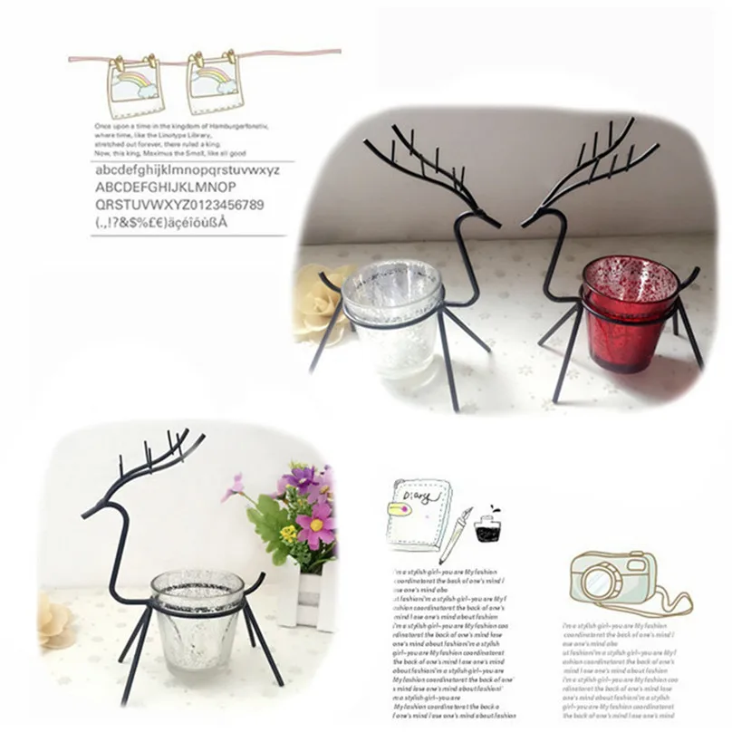 Hot Reindeer Tealight Candle Holders iron Creative Gifts Decoration Candlestick New Year Decorations for home decor New #3d25 (12)