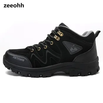 

zeeohh Men Hiking Shoes Hot Sale Waterproof anti-wear Boots Outdoor Work Safety walking Sneakers keep warm Male footwear