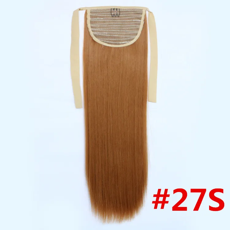 Feibin галстук на хвост химическое наращивание волос хвост шиньон длинные прямые синтетические волосы Для женщин волосы 24 дюйма B42 - Цвет: #350