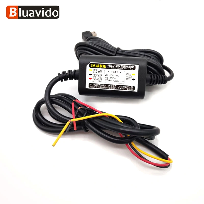 

Bluavido 5V 3A USB 2.0 OBD Buck Line 24 Hours Parking Monitoring Continuous Power Supply For Car DVR Camera 3.2m Cable Length