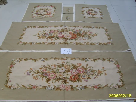 Французский Aubusson ручной вязки, шерстяные для дивана и кресла Обложка Комплект 1:4 с дужками, Aubusson Шелковый Набор чехлов для дивана