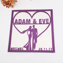 100 шт/партия пользовательские любовники свадьбы имя жемчужная бумажная карта Свадебное приглашение день рождения конверт поздравительная открытка