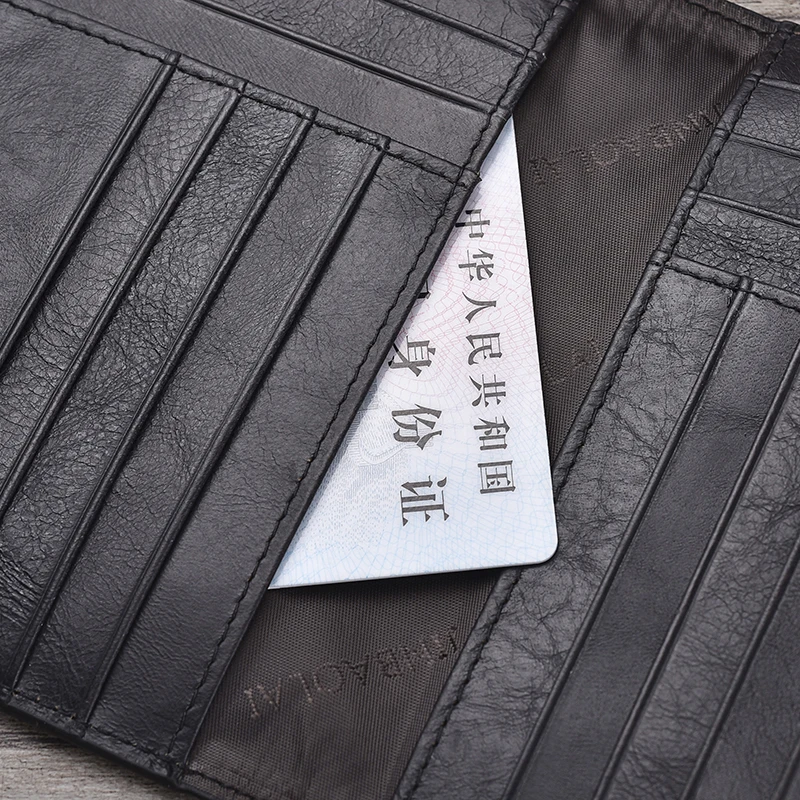 Genuine Leather Passport Cover ID Business Card Holder Travel Credit Wallet for Men (7)