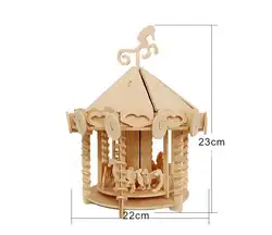 Моделирование Парк развлечений модель 3d трехмерные деревянные головоломки игрушки для детей Diy ручной работы деревянные пазлы