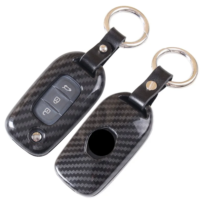 

Carbon Fiber ABS Key Case Cover Chain For Renault Fluence Duster Megane Kadjar Koleos Clio Car Styling