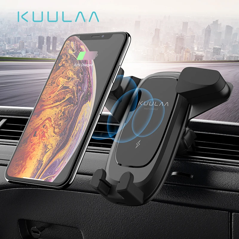 Купить KUULAA Qi автомобильное беспроводное зарядное устройство для iPhone Xs X 8 10 Вт быстрая | Подставки и держатели (33055871063)