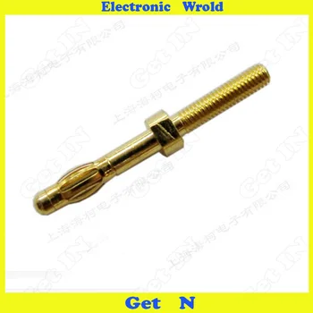 

50pcs 3mm Banana Plug Pure Copper Gold Plated Panel Mount Jack Connector H-2030