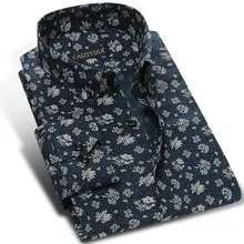 Высококачественные модные мужские повседневные рубашки с рисунком с длинными рукавами из хлопка, тонкие мужские рубашки для отдыха