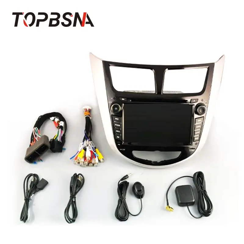 Top TOPBSNA Android 9.0 Car Multimedia Player For Hyundai Solaris accent Verna i25 GPS Navigation 1 Din Car Radio Video Stereo Audio 4