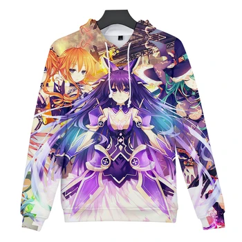 

Japan anime DATE A LIVE Pop 3D hoodies sweatshirts Boys/girls kawayi style high quality Casual pullover Fashion 3D Print Clothes