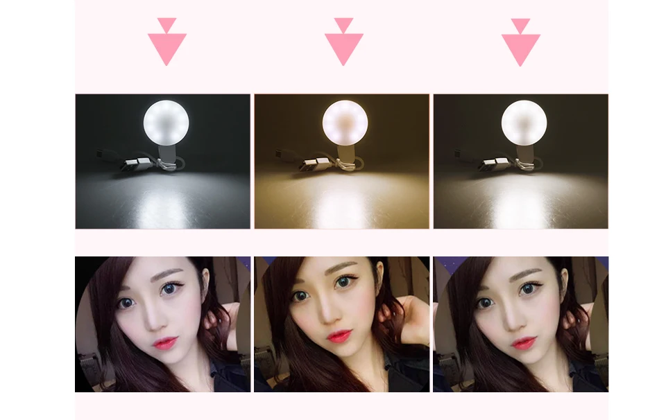 Modern LED Vanity Light Mirrors 9 LEDs Portable Ring Lamp on the Phone Dimmable Flash Selfie Ring Lighting USB Lamp for Photo  (7)
