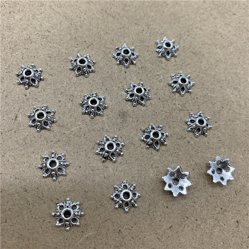 

100pcs/Lot 8x8mm "Flower Torus" Shape Alloy Beads Cap Jewelry Findings Charms Necklace Bracelets Spacer Beads For Jewelry Making