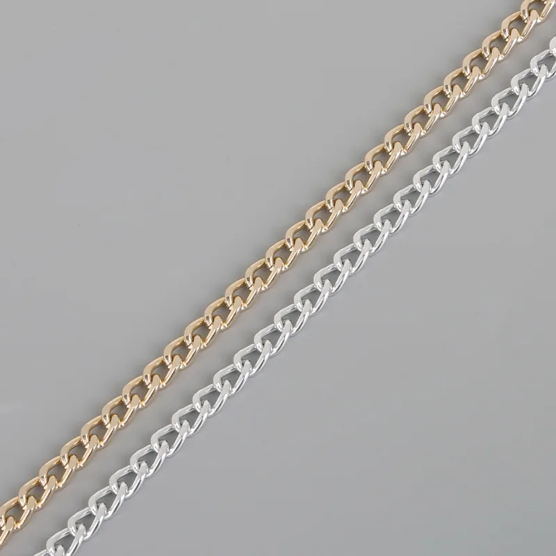 1-5 meter/lot Rhodium/Gold/Aluminum Plated Necklace Chains Brass Bulk for DIY Jewelry Making Materials 4 Size For Selection