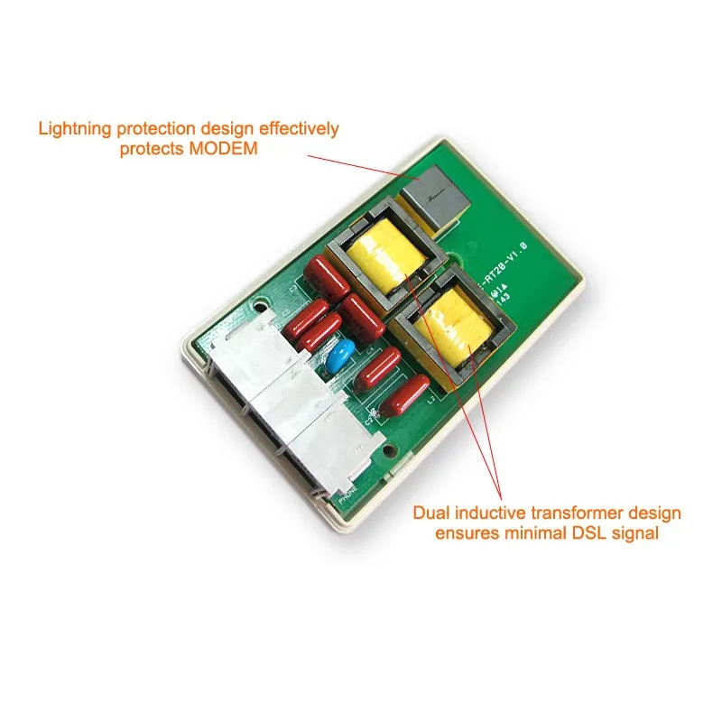 HQ телефон широкополосный разветвитель фильтр шумоподавления молниезащиты против вмешательства RJ11 разъем для sdsl ADSL модем