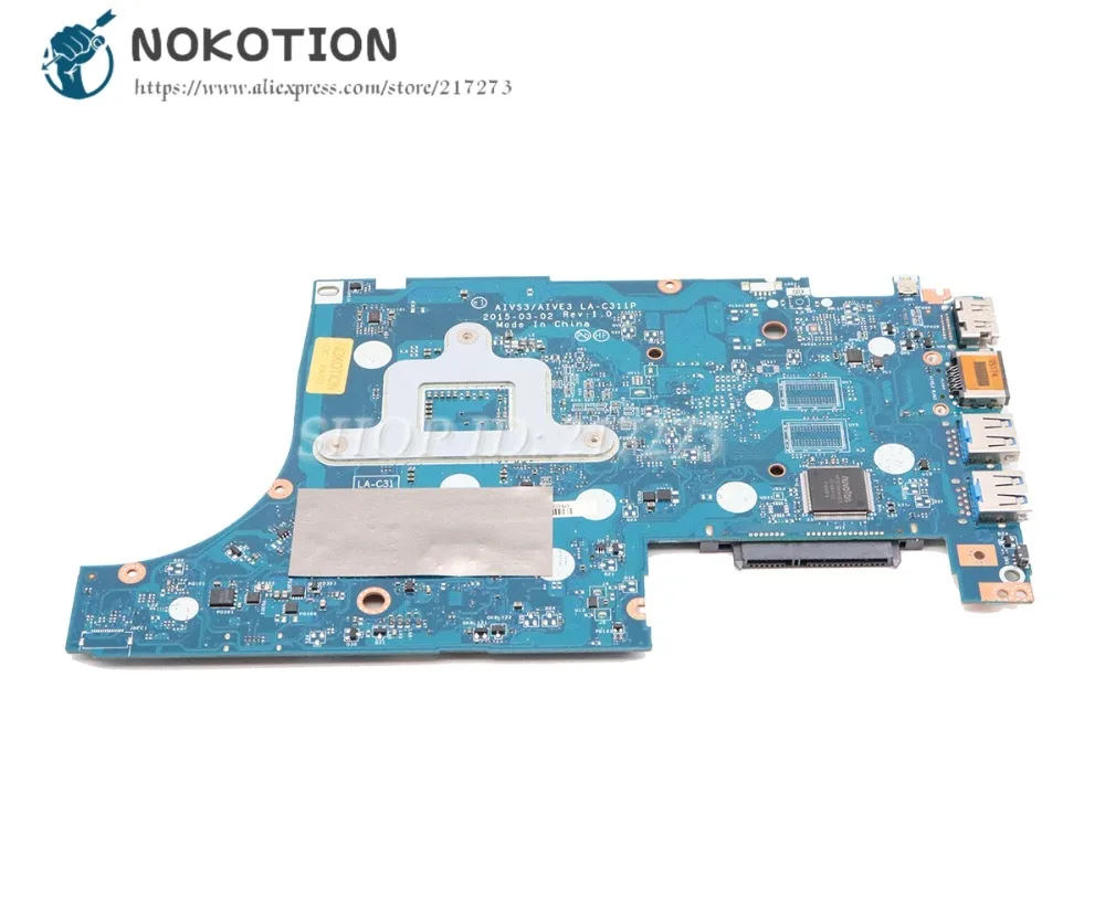 incredible NOKOTION For Lenovo Ideapad E31-70 Laptop Motherboard 13.3 inch AIVS3 AIVE3 LA-C311P SR23Y I5-5200U