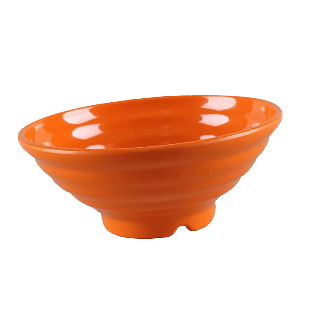 Easy Grasp Melamine Plastic Large Noodles Bowl Skidproof Striated Soup Food Storage 6 Colors Select