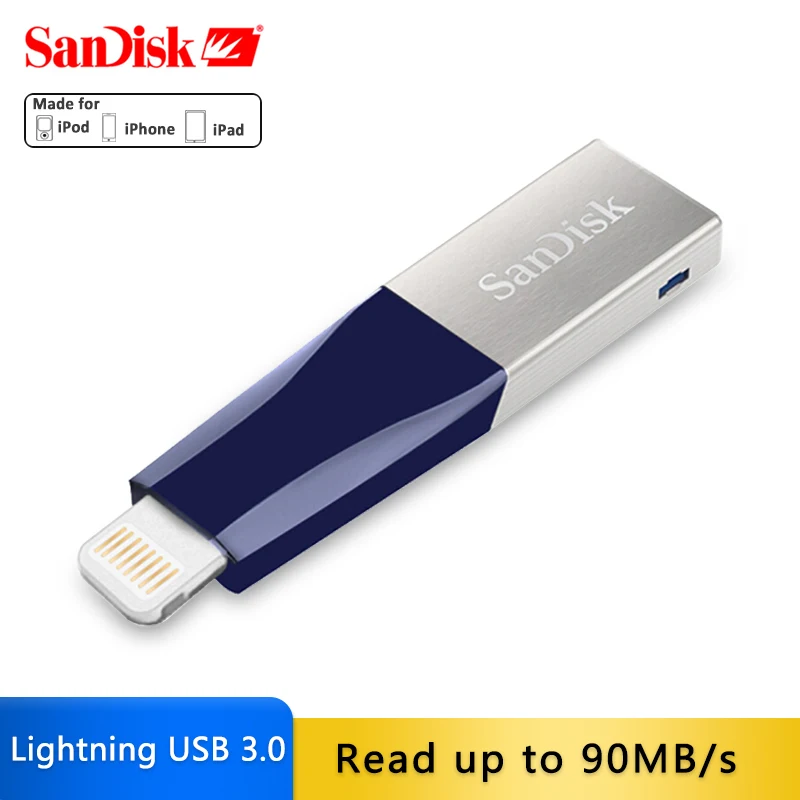 Sandisk iXPAND USB 3 0 OTG флэш-накопитель 64 Гб Lightning-металлический накопитель 128 ГБ U диск для