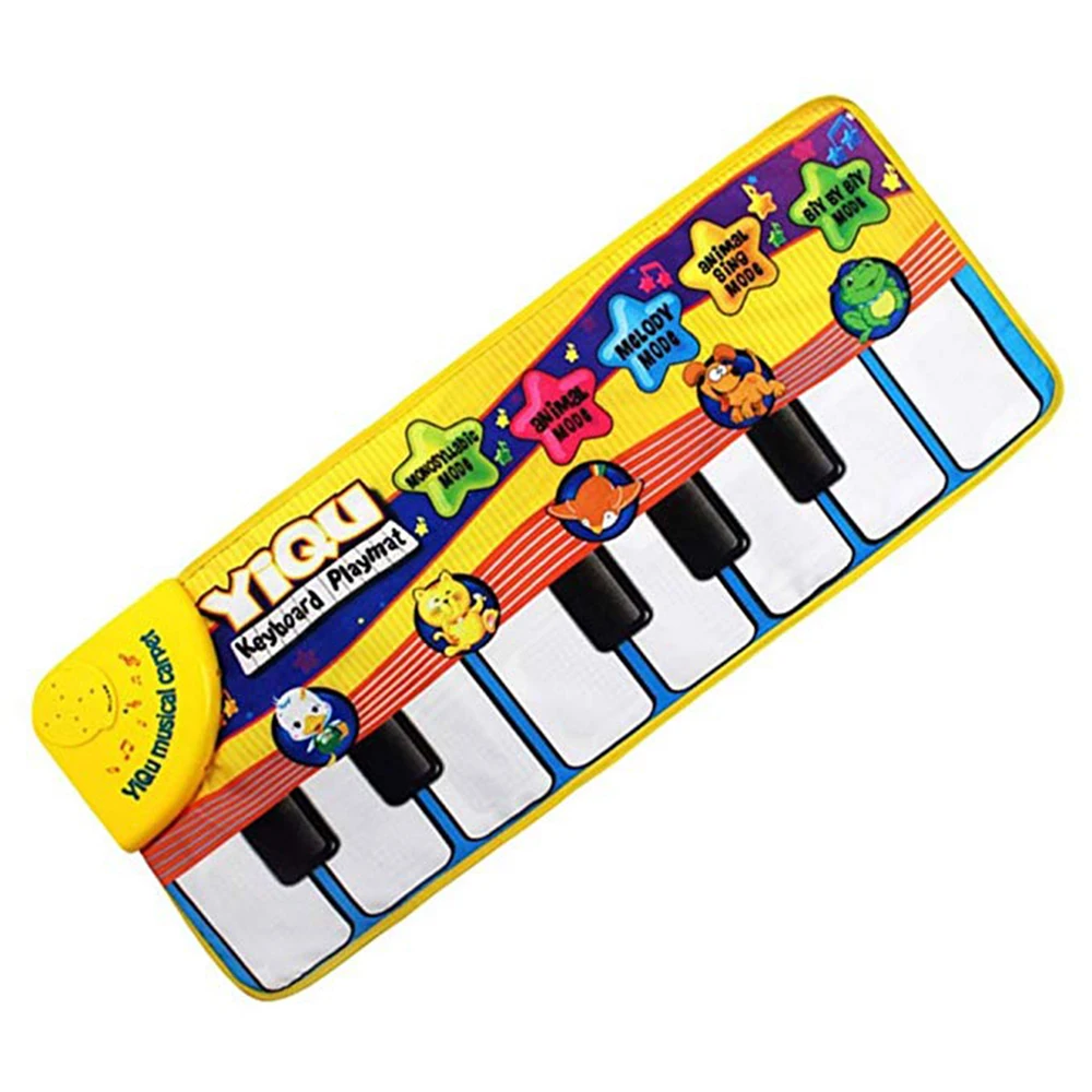 Игровые коврики музыкальный ковёр с дизайном «пианино» Детская клавиатура для раннего развития игрушки для детей ПВХ яркие цвета приятный