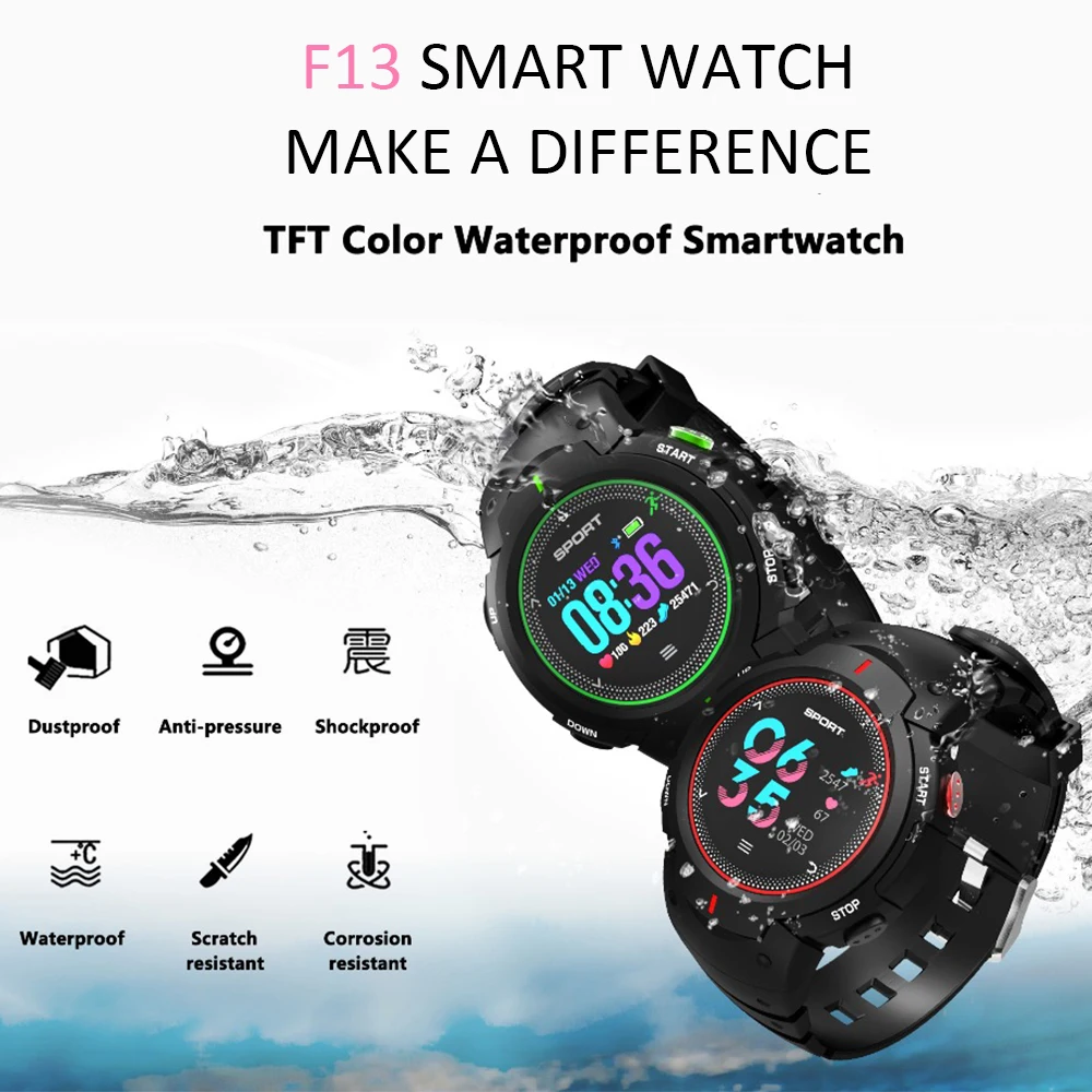 

Timethinker F13 Smart Watch Montre Men Smartwatch Android IOS Bluetooth Reloj Inteligente Heart Rate Monitor Waterproof IP68