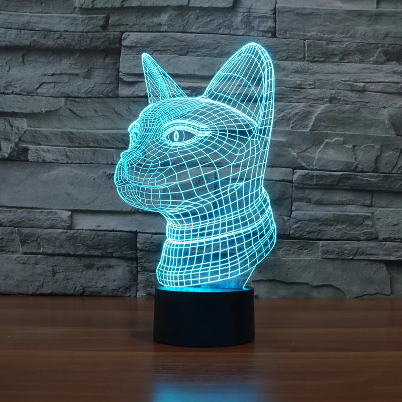 new face cat 3D light colorful touch LED visual gifts atmosphere lamp