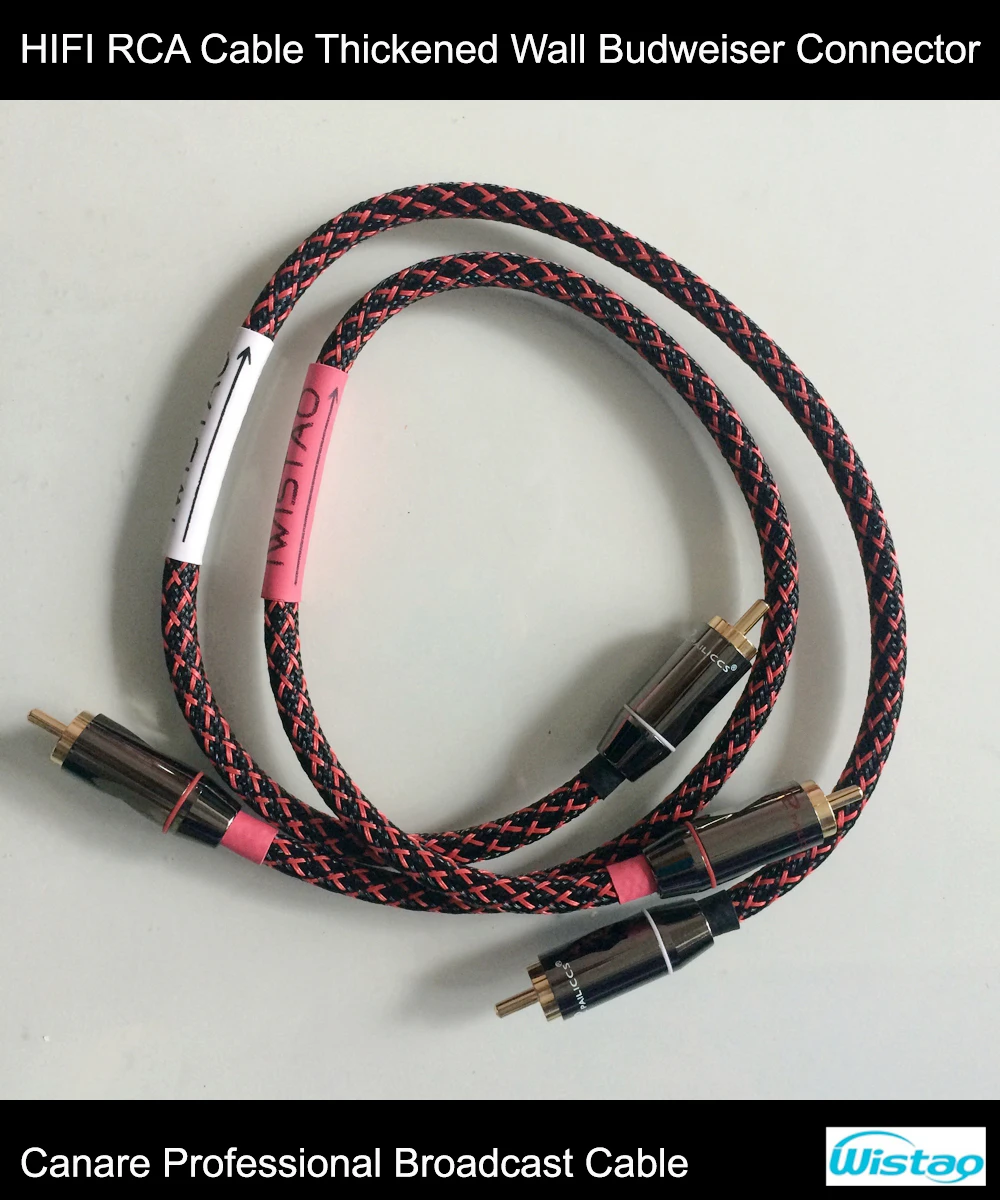 Кабель IWISTAO HIFI RCA утолщенный настенный коннектор Budweiser Canare Professional Φ 0 5-5 м DIY